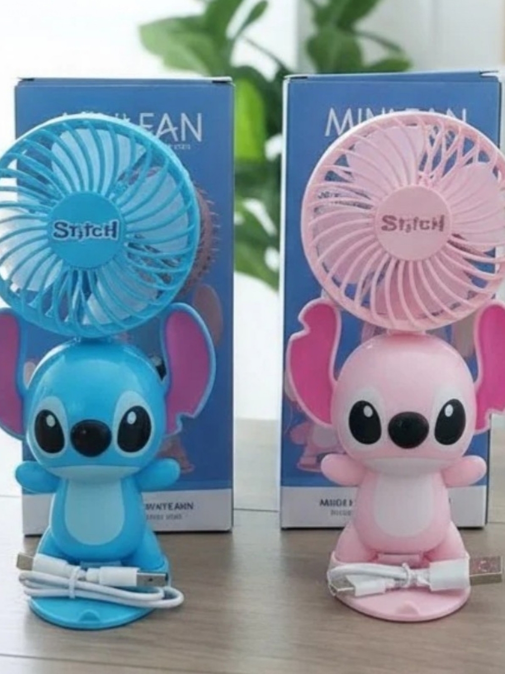 mini Stitch Character USB Fan - Blue or Pink
